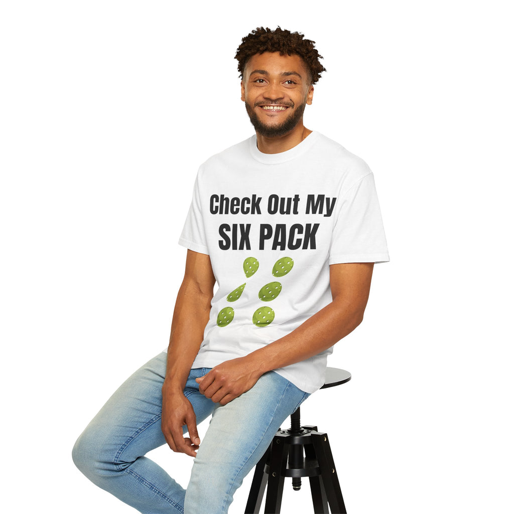 T-Shirt — "Check Out My Six Pack" Pickleball Six-Pack Funny Graphic Tee