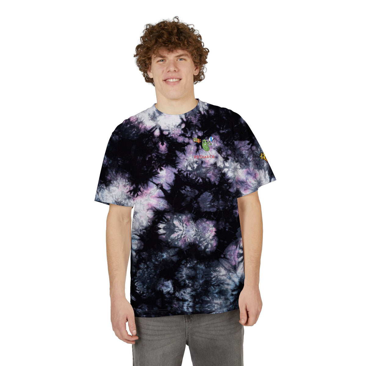 Tie-Dye T-Shirt — Rainbow Spiral Embroidered Tee