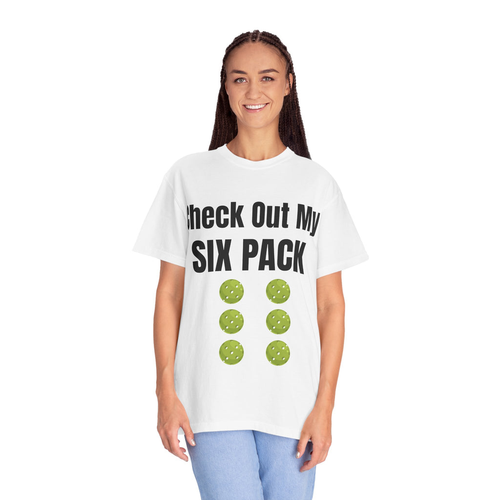 T-Shirt — "Check Out My Six Pack" Pickleball Six-Pack Funny Graphic Tee