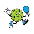 Pickleball Paddle Character Sticker - Cute Green Pickleball Kiss-Cut Sticker