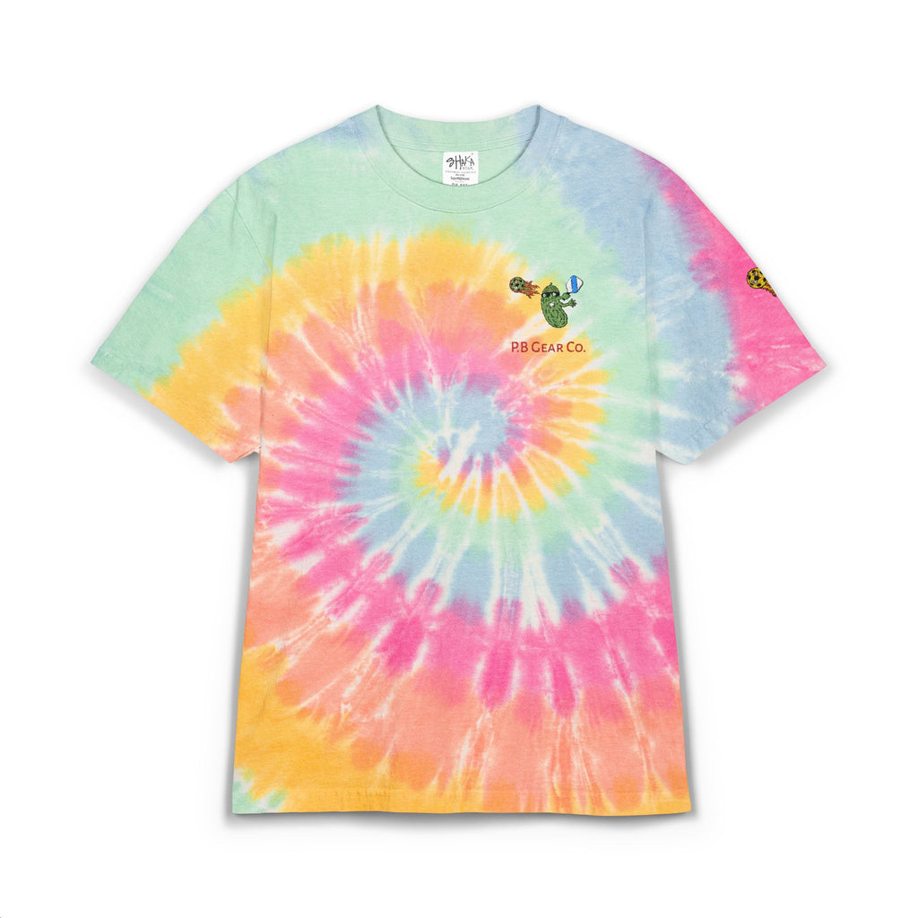 Tie-Dye T-Shirt — Rainbow Spiral Embroidered Tee