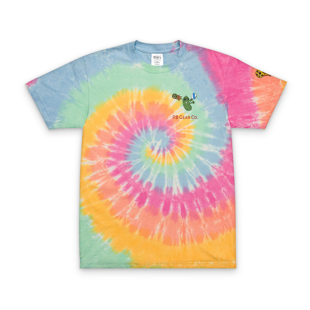 Tie-Dye T-Shirt — Rainbow Spiral Embroidered Tee