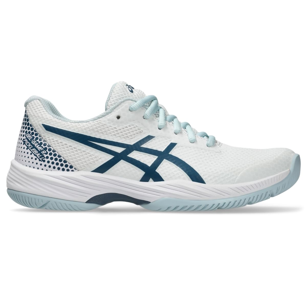 ASICS Womens Gel-Game 9 Pickleball Shoes 8 White/Vintage Indigo